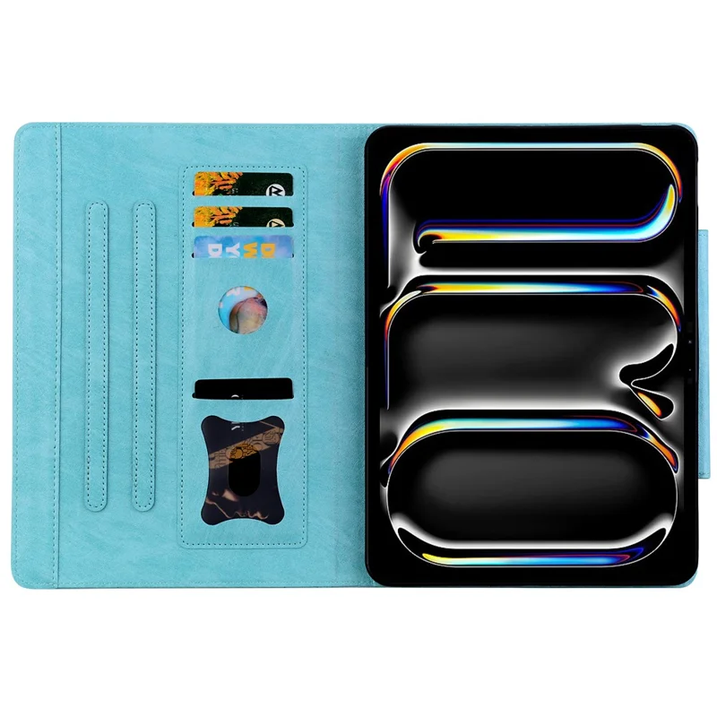 For Lenovo Tab K10C  /  E10C Case Cat Buckle Closure Leather Protective Stand Cover - Baby Blue