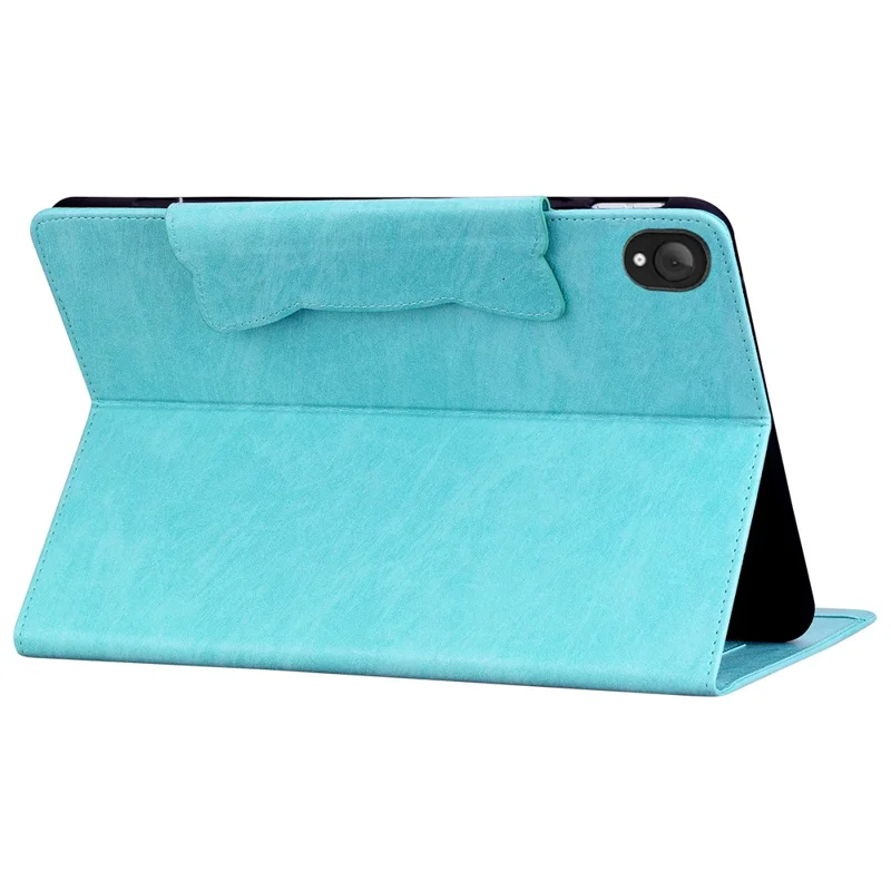 For Lenovo Tab K10C  /  E10C Case Cat Buckle Closure Leather Protective Stand Cover - Baby Blue