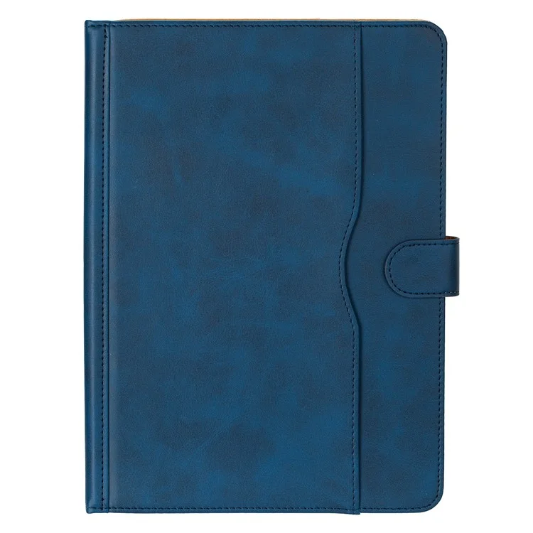 Universal 7 - 8 inch Case Dual Color Cowhide Texture Stand Leather Tablet Cover - Blue