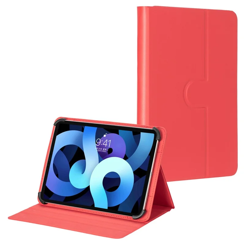 Til 7-8 tommer universal tablet ombæring beskyttelsesdæksel PU læder stand folio ombæring - Rød