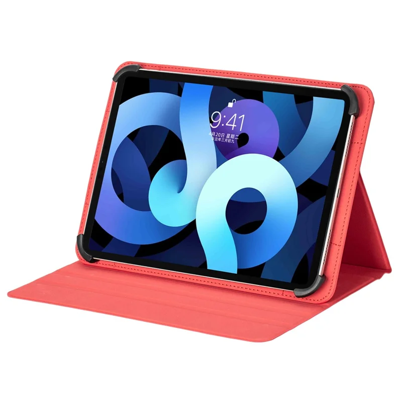 Til 7-8 tommer universal tablet ombæring beskyttelsesdæksel PU læder stand folio ombæring - Rød