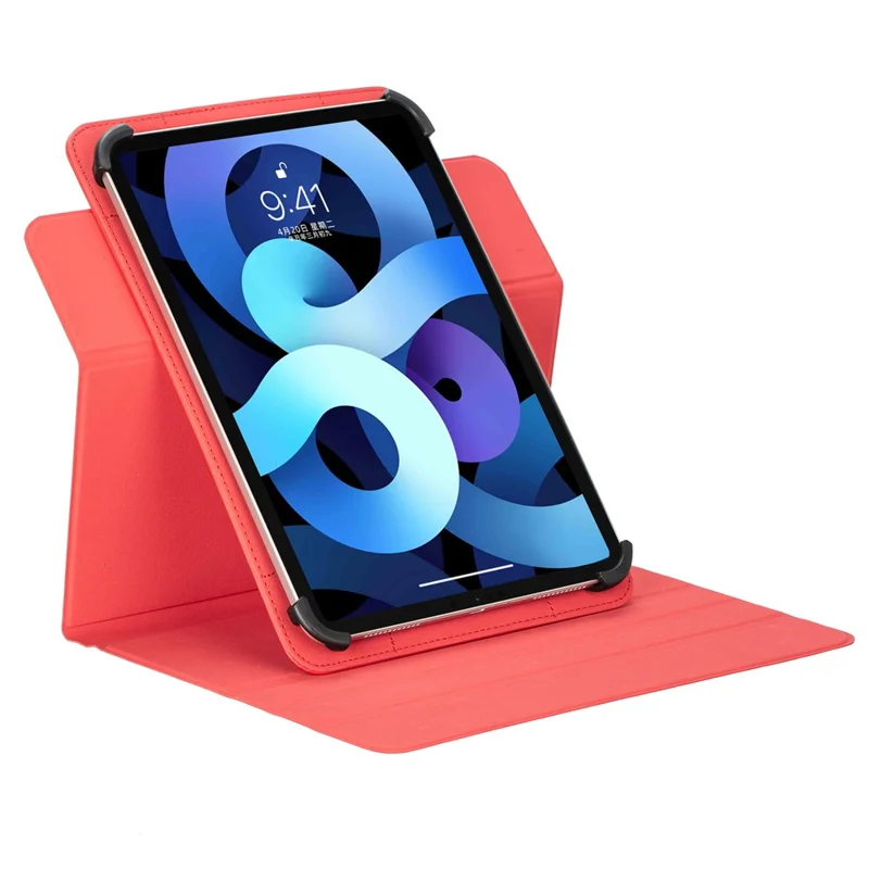 Til 7-8 tommer universal tablet ombæring beskyttelsesdæksel PU læder stand folio ombæring - Rød