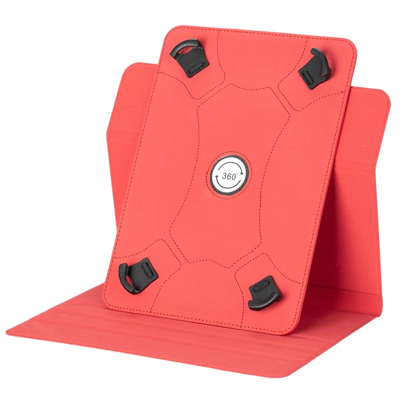 Til 7-8 tommer universal tablet ombæring beskyttelsesdæksel PU læder stand folio ombæring - Rød