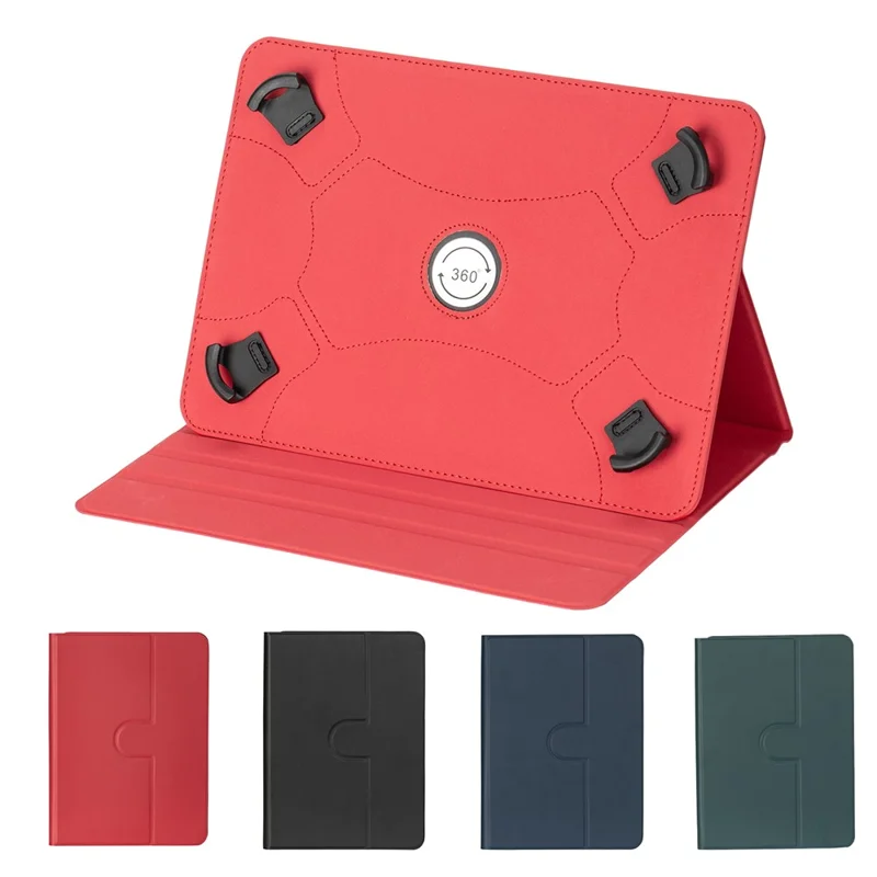 Til 7-8 tommer universal tablet ombæring beskyttelsesdæksel PU læder stand folio ombæring - Rød