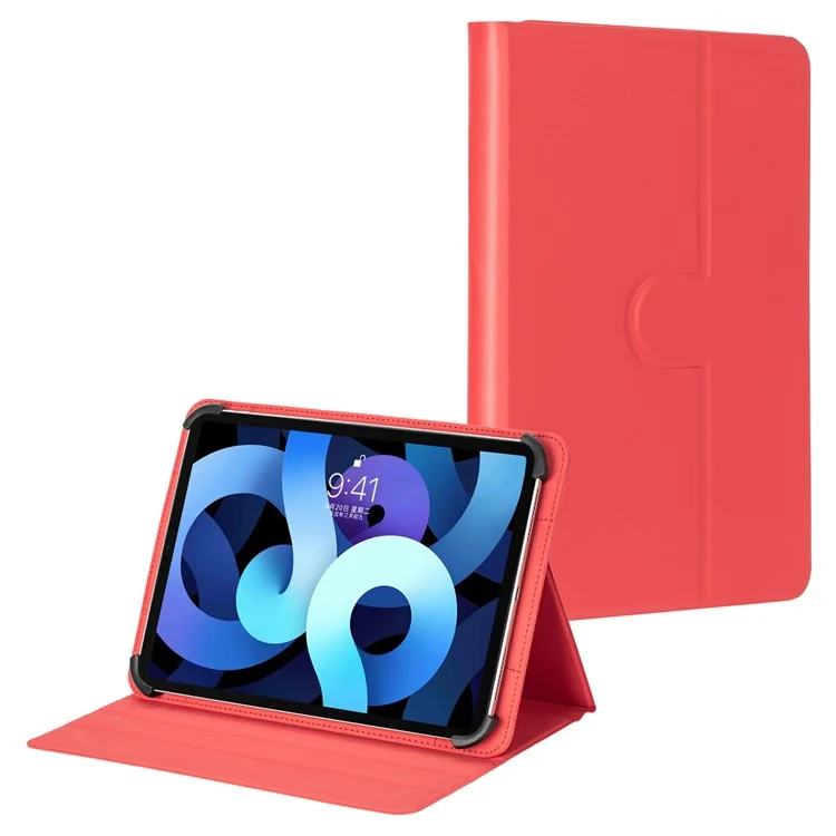 For 9-10 Inches Universal Tablet Case Protective Cover PU Leather Stand Folio Case - Red