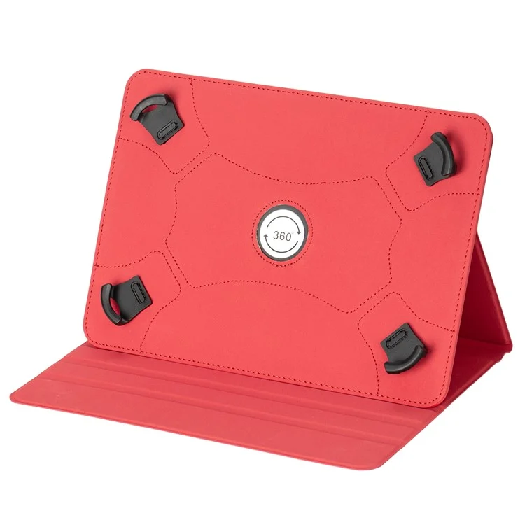 For 9-10 Inches Universal Tablet Case Protective Cover PU Leather Stand Folio Case - Red