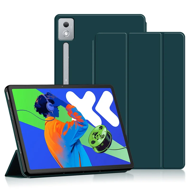 For Lenovo Idea Tab Pro / Xiaoxin Pad Pro 12.7 (2025) Case PU Leather TPU Back Trifold Stand Tablet Cover - Green