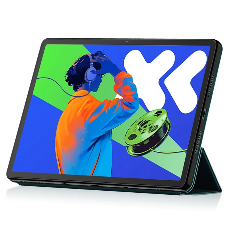 For Lenovo Idea Tab Pro / Xiaoxin Pad Pro 12.7 (2025) Case PU Leather TPU Back Trifold Stand Tablet Cover - Green