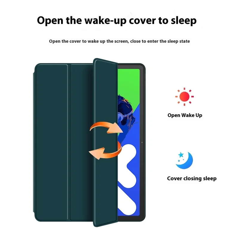 For Lenovo Idea Tab Pro / Xiaoxin Pad Pro 12.7 (2025) Case PU Leather TPU Back Trifold Stand Tablet Cover - Green