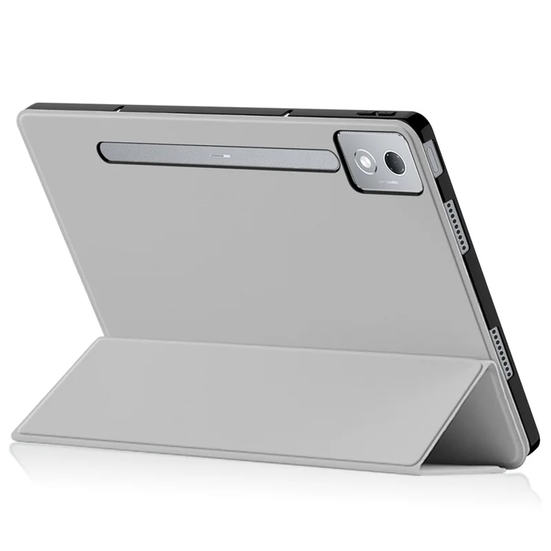 For Lenovo Idea Tab Pro / Xiaoxin Pad Pro 12.7 (2025) Case PU Leather TPU Back Trifold Stand Tablet Cover - Grey