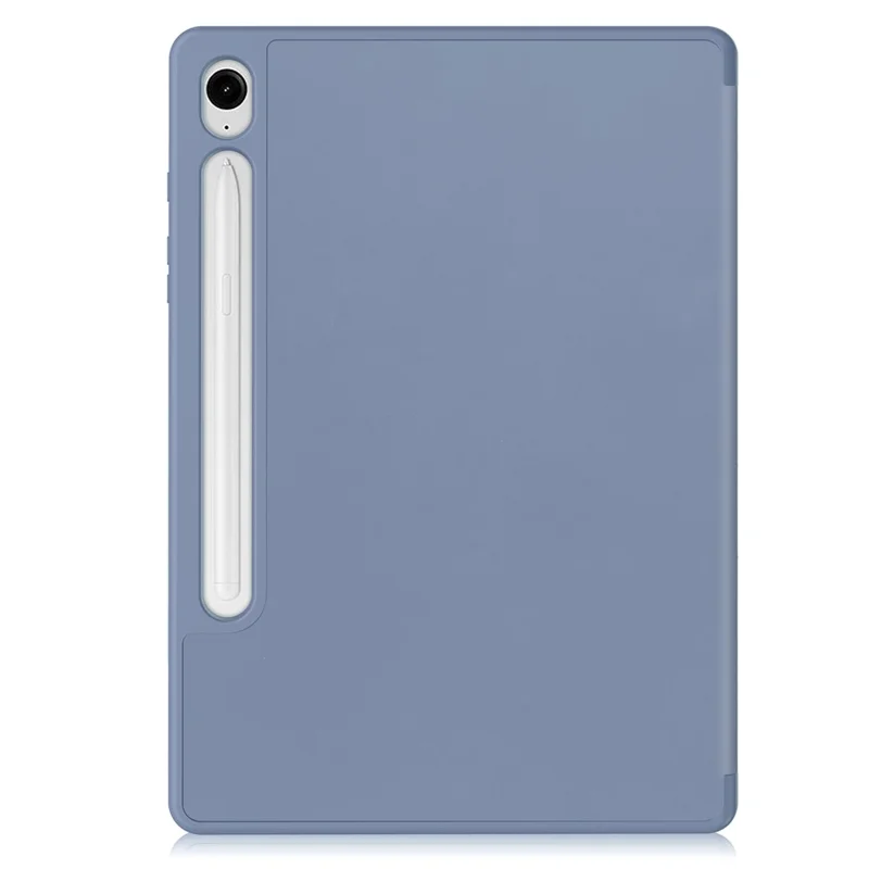 For Samsung Galaxy Tab S10 Lite / S10 FE / S9 FE Stand Case Shock-Absorbent Leather Tablet Cover with Pen Slot - Purple