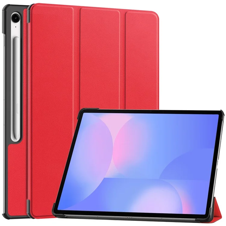 For Samsung Galaxy Tab S10 FE+ Case Anti-Drop Leather Stand Tablet Cover - Red