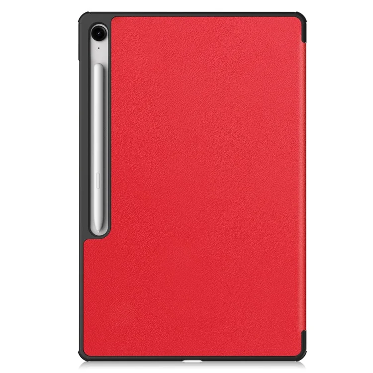 For Samsung Galaxy Tab S10 FE+ Case Anti-Drop Leather Stand Tablet Cover - Red