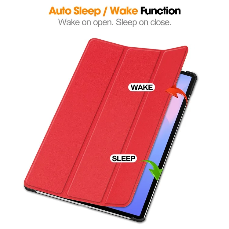For Samsung Galaxy Tab S10 FE+ Case Anti-Drop Leather Stand Tablet Cover - Red