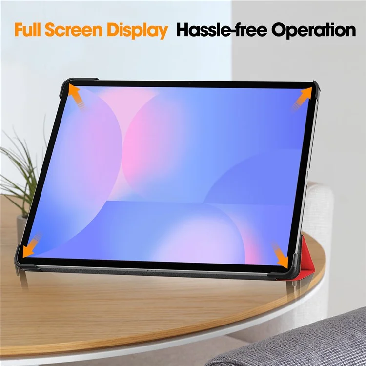 For Samsung Galaxy Tab S10 FE+ Case Anti-Drop Leather Stand Tablet Cover - Red