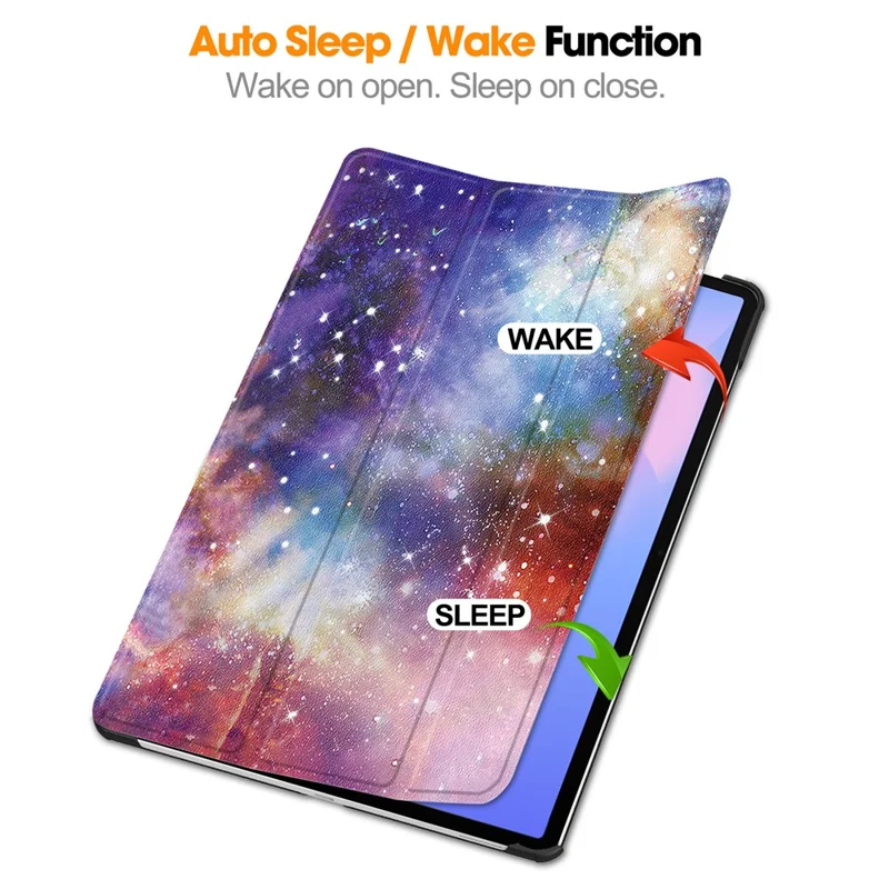 Til Samsung Galaxy Tab S10 FE+ Skåne med Mønstertryk i Læder med Stående Funktion - Galaxy
