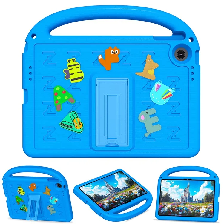 Funda para Lenovo Tab 10.1 (2025) TB-311XU / Tab TB311FU con Soporte, Carcasa de EVA + PC con Correa para el Hombro - Azul