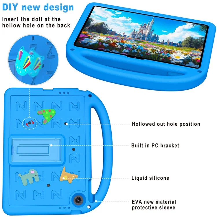 Funda para Lenovo Tab 10.1 (2025) TB-311XU / Tab TB311FU con Soporte, Carcasa de EVA + PC con Correa para el Hombro - Azul