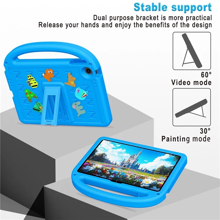 Funda para Lenovo Tab 10.1 (2025) TB-311XU / Tab TB311FU con Soporte, Carcasa de EVA + PC con Correa para el Hombro - Azul