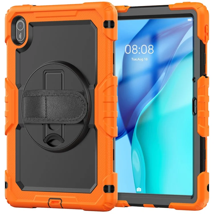 Para Huawei MatePad SE 11 Capa de PC + Silicone com Película Anti-Risco de PET e Alça de Ombro - Laranja