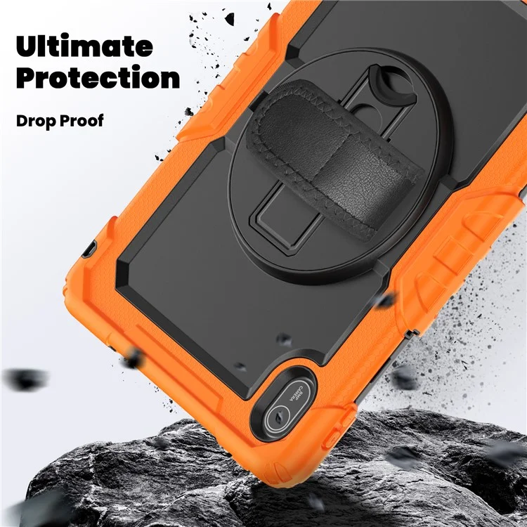 Para Huawei MatePad SE 11 Capa de PC + Silicone com Película Anti-Risco de PET e Alça de Ombro - Laranja