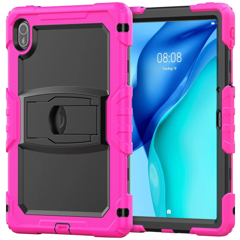 For Huawei MatePad SE 11 Case Kickstand PC + Silicone Shockproof Tablet Cover - Rose