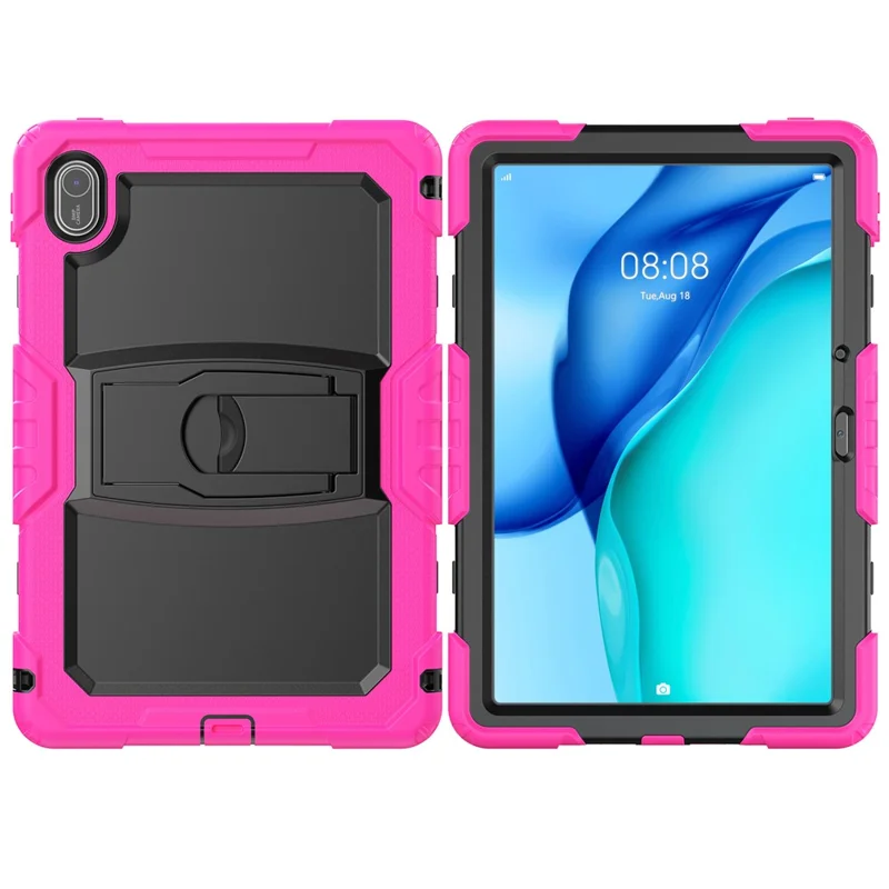 For Huawei MatePad SE 11 Case Kickstand PC + Silicone Shockproof Tablet Cover - Rose