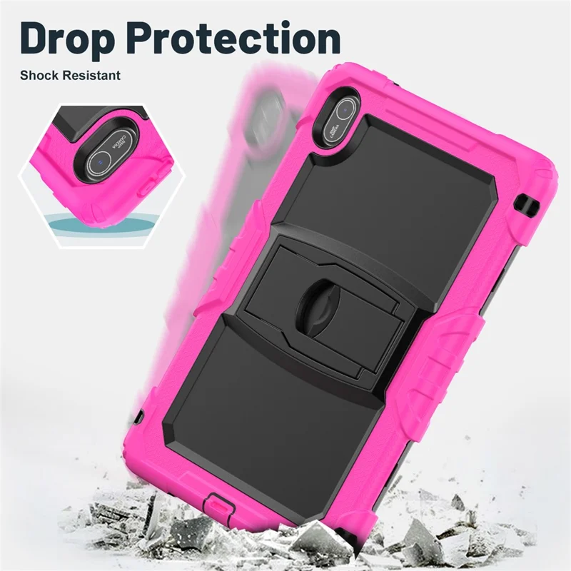 For Huawei MatePad SE 11 Case Kickstand PC + Silicone Shockproof Tablet Cover - Rose
