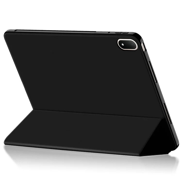 Funda para Oppo Pad 4 Pro de Cuero Sintético con Soporte Tríptico y Reverso de TPU - Negro