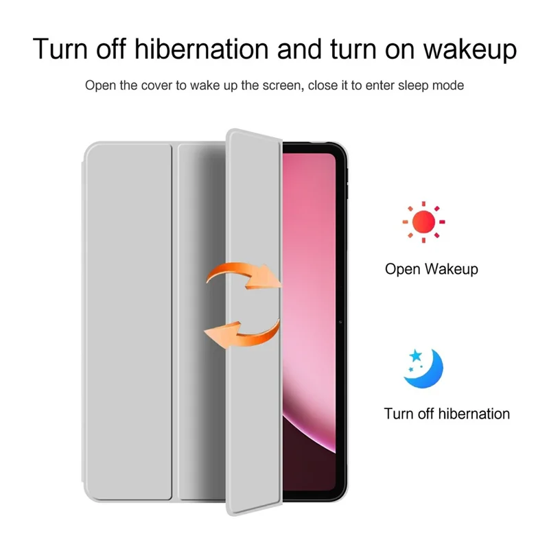 For Oppo Pad 4 Pro Case PU Leather TPU Back Trifold Stand Tablet Cover - Grey