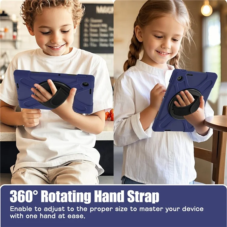 Funda para Lenovo Tab 10,1" (2025) TB311XU de TPU + PC + Silicona con Soporte Antideslizante Antigolpes - Azul Marino