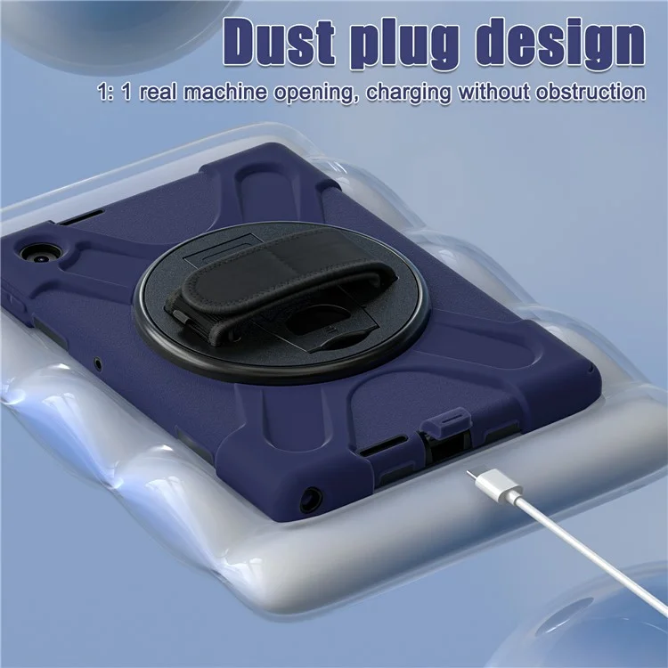 Funda para Lenovo Tab 10,1" (2025) TB311XU de TPU + PC + Silicona con Soporte Antideslizante Antigolpes - Azul Marino