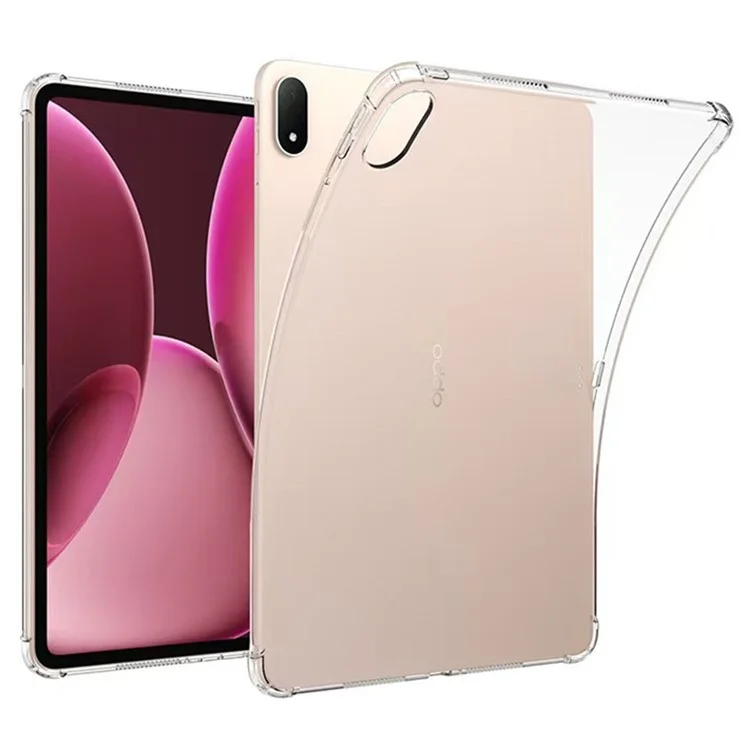 Étui Oppo Pad 4 Pro Protection Antichoc Transparent à Quatre Coins Housse de Tablette en TPU