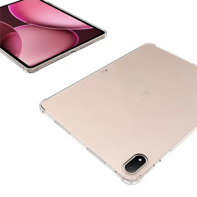 Étui Oppo Pad 4 Pro Protection Antichoc Transparent à Quatre Coins Housse de Tablette en TPU