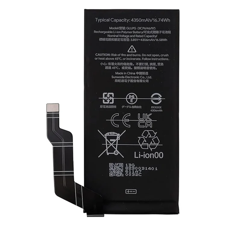 For Google Pixel 6a 3.85V 4306mAh Li-Polymer Battery Assembly Part (Without Logo) (Encode: GLU7G)