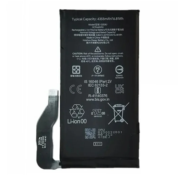 Batería de polímero de litio de 3,86 V y 4270 mAh para Google Pixel 7 5G (sin logotipo) (Código: GZE8U)