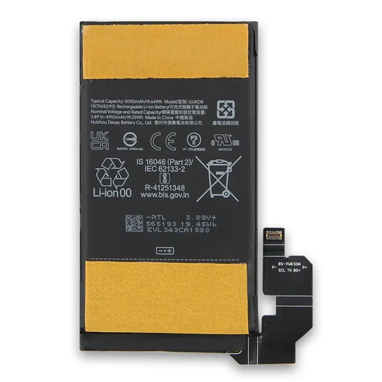 Für Google Pixel 8 Pro 3,89 V 4950 mAh Li-Polymer-Akkueinheit (ohne Logo) (Codierung: GUKD8)