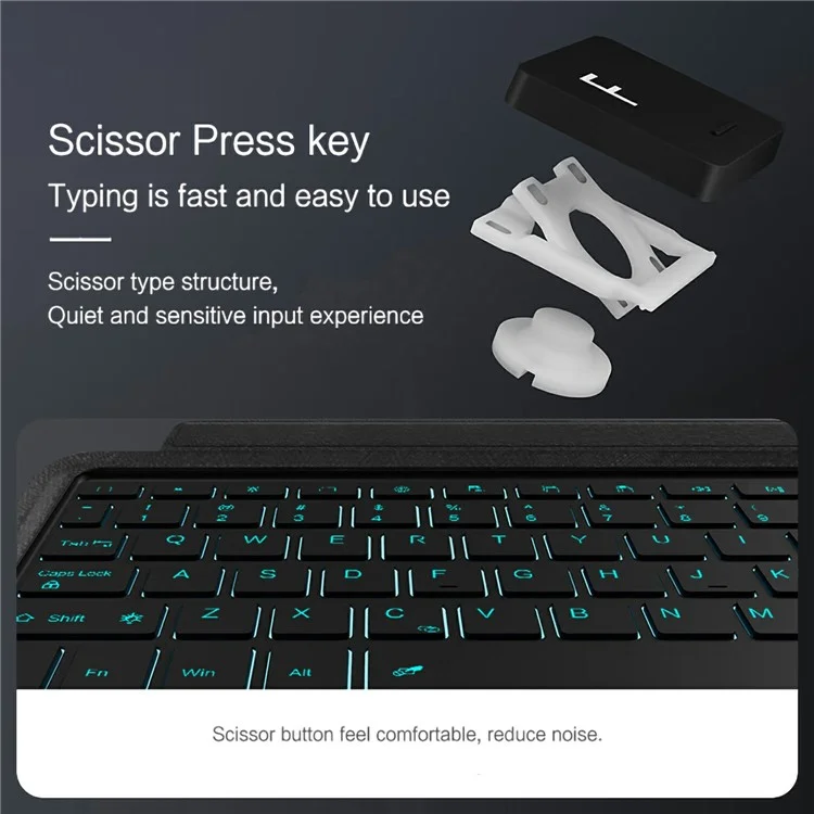 Für Oppo Pad 4 Pro Lederhülle + Bluetooth-kompatibler Tastatur mit Hintergrundbeleuchtung und Touchpad