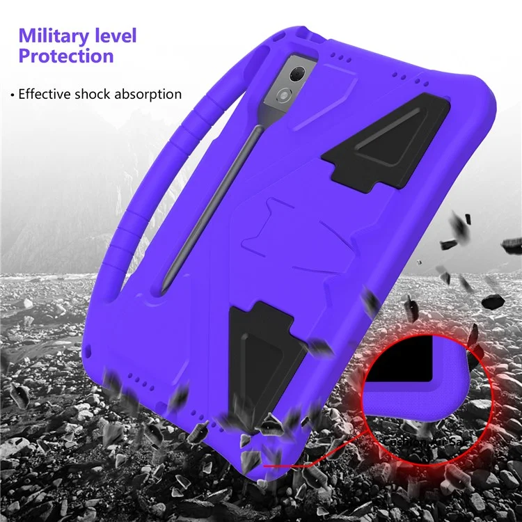 For Lenovo Idea Tab Pro (TB-373FU) Case EVA Tablet Cover with Handle Kickstand Children Friendly - Purple