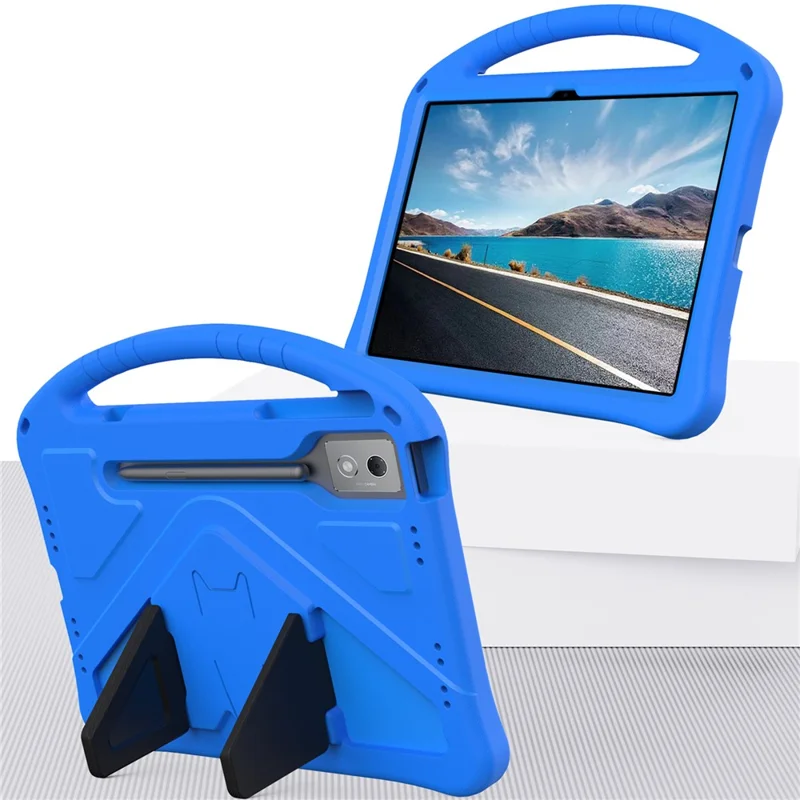 For Lenovo Idea Tab Pro (TB-373FU) Case EVA Tablet Cover with Handle Kickstand Children Friendly - Blue