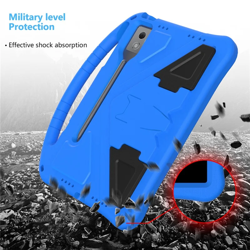 For Lenovo Idea Tab Pro (TB-373FU) Case EVA Tablet Cover with Handle Kickstand Children Friendly - Blue