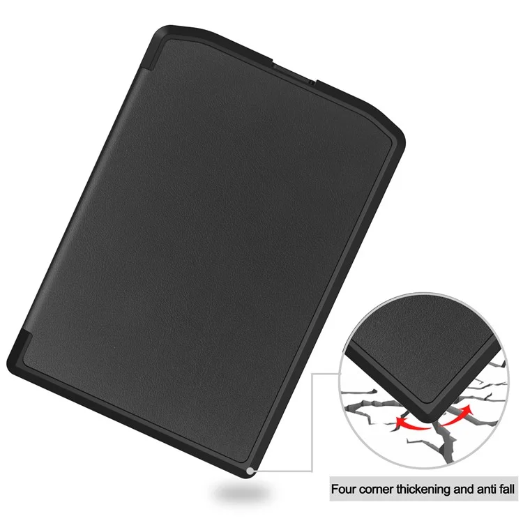 Cover in Pelle PU + TPU per Pocketbook Verse Lite / Verse Pro PB634 / Verse PB629 E-Reader con Apertura/Chiusura Automatica - Nero