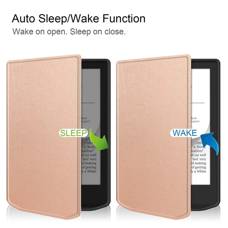 PU Leather + TPU Case For PocketBook Verse Lite  /  Verse Pro PB634  /  Verse PB629 E-Reader Cover Auto Wake  /  Sleep - Rose Gold