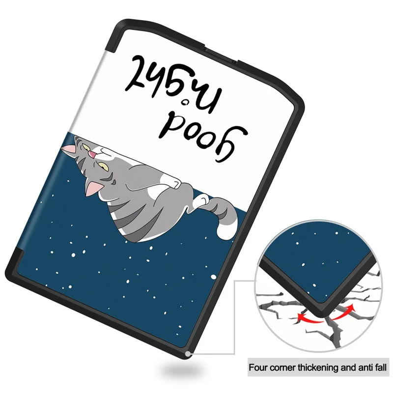 E-Reader Case For PocketBook Verse Lite  /  Verse Pro PB634  /  Verse PB629 Pattern Print TPU + PU Cover - Cat