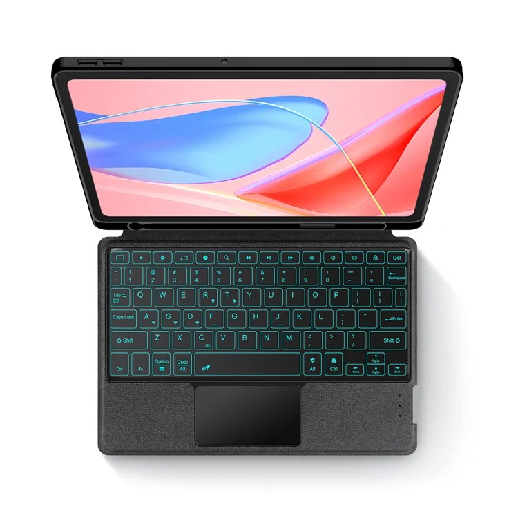 For Lenovo Tab 10.1 (2025) TB311XU2  /  Zhaoyang K10C Leather Case + Bluetooth-Compatible Keyboard with Backlight Trackpad