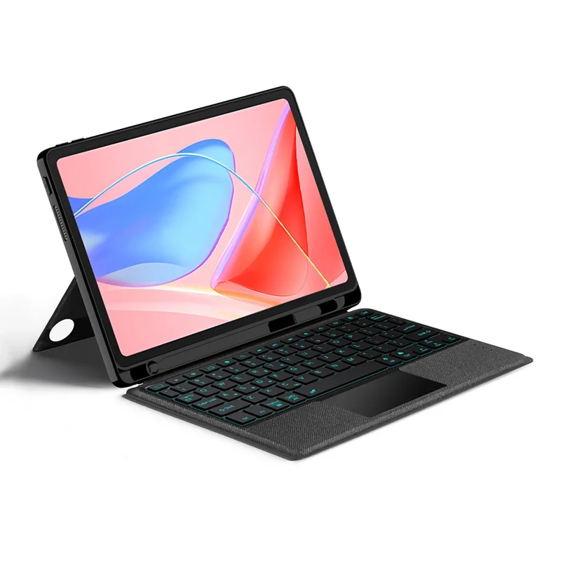 For Lenovo Tab 10.1 (2025) TB311XU2  /  Zhaoyang K10C Leather Case + Bluetooth-Compatible Keyboard with Backlight Trackpad