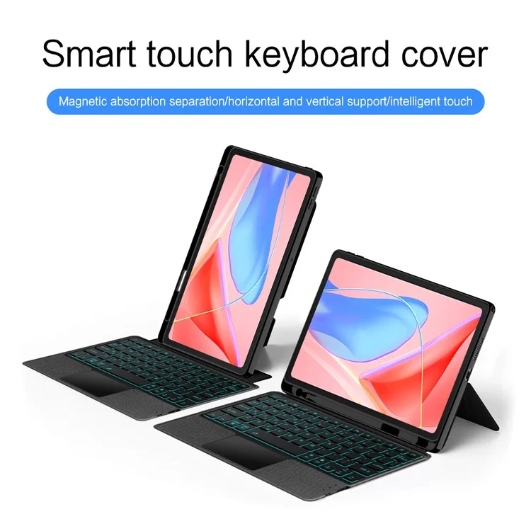 For Lenovo Tab 10.1 (2025) TB311XU2  /  Zhaoyang K10C Leather Case + Bluetooth-Compatible Keyboard with Backlight Trackpad