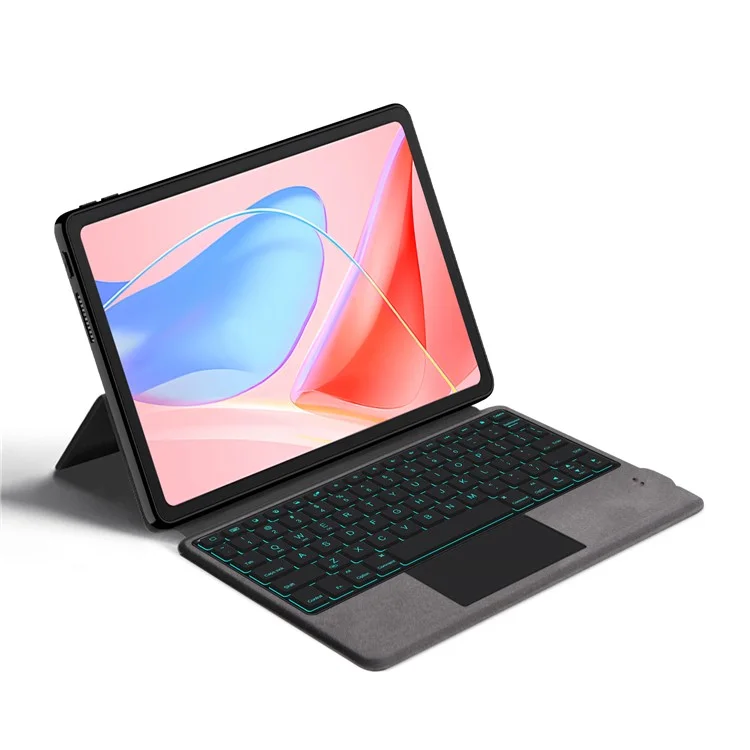 For Lenovo Tab 10.1 (2025) TB311XU2  /  Zhaoyang K10C Leather Case + Touchpad Bluetooth-Compatible Keyboard with Backlit