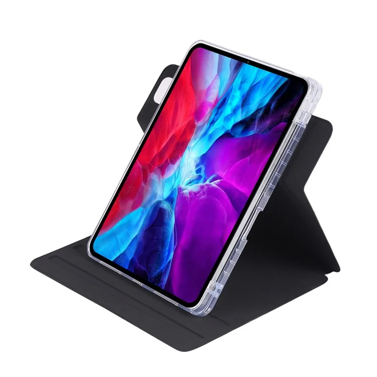 Étui pour iPad (2025) / 10,9 (2022) avec Support Rotatif Magnétique Détachable en Acrylique + Cuir - Noir