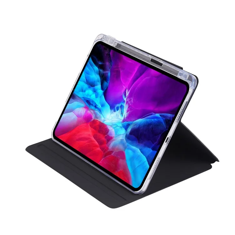 Étui pour iPad (2025) / 10,9 (2022) avec Support Rotatif Magnétique Détachable en Acrylique + Cuir - Noir